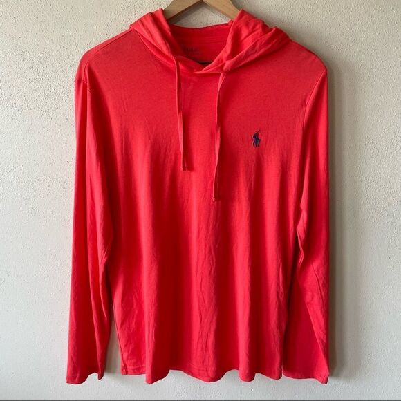 Polo by Ralph Lauren Pink/Red Light Hooded Shirt - Size: Small - Picture 1 of 8